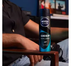 NIVEA MEN DEEP BLACK CARBON BEAT АНТИПЕРСПИРАНТ-СПРЕЙ 150МЛ