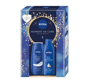 Nivea Moment Of Care набор косметики для ухода за телом: гель для душа + молочко для тела