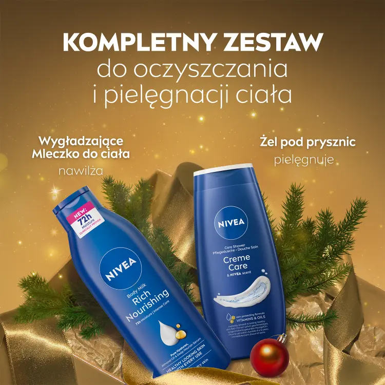 Nivea Moment Of Care набор косметики для ухода за телом: гель для душа + молочко для тела