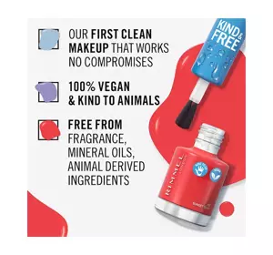 RIMMEL KIND & FREE ВЕГАНСКИЙ ЛАК ДЛЯ НОГТЕЙ 155 SUNSET SOAR 8МЛ