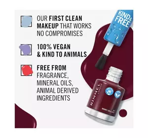 RIMMEL KIND & FREE ВЕГАНСКИЙ ЛАК ДЛЯ НОГТЕЙ 157 BERRY OPULENCE 8МЛ