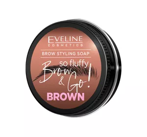 EVELINE BROW & GO! ВЕГАНСЬКЕ МИЛО ДЛЯ УКЛАДКИ БРІВ BROWN 25Г