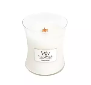 WOODWICK MEDIUM JAR CANDLE АРОМАТИЧНА СВІЧКА WHITE TEAK 275Г