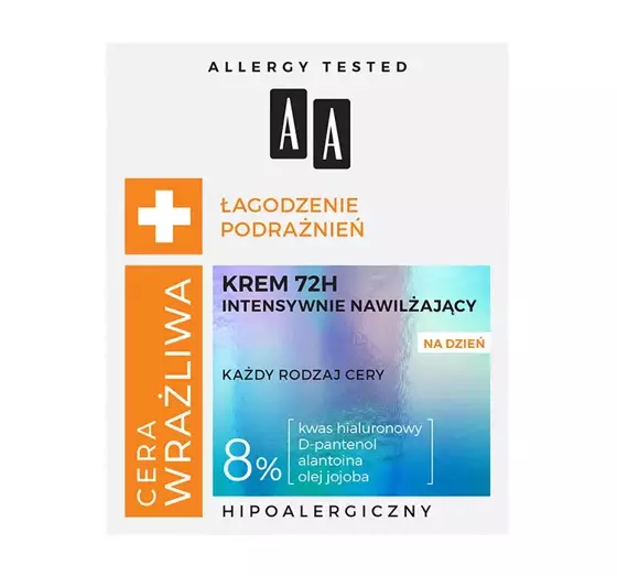 AA ЧУТЛИВА ШКІРА ІТЕНСИВНО ЗВОЛОЖУВАЛЬНИЙ КРЕМ 72H НА ДЕНЬ 50МЛ