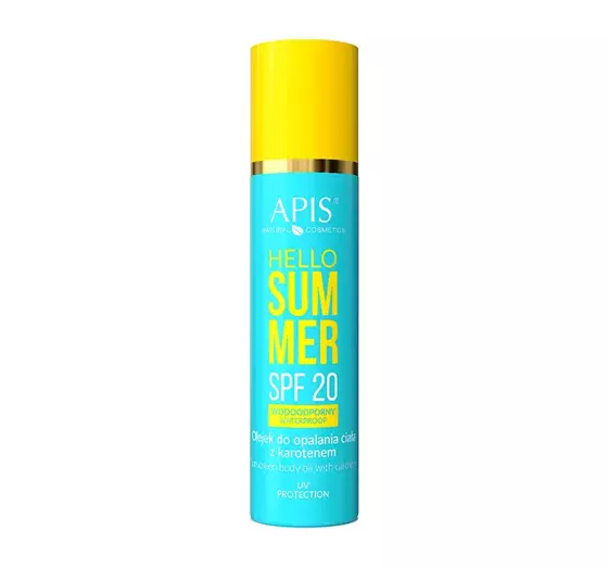 APIS HELLO SUMMER ВОДОСТІЙКА ОЛІЙКА ДЛЯ ЗАСМАГИ ТІЛА SPF20 150МЛ