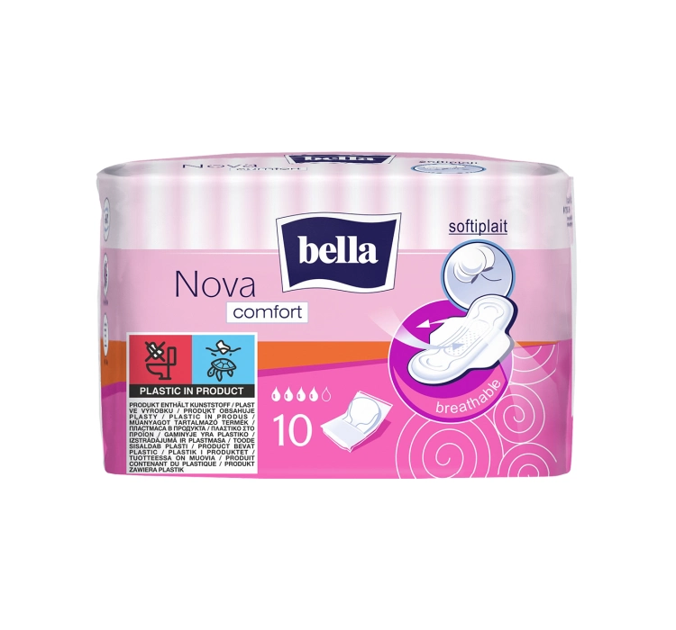 BELLA NOVA COMFORT ГІГІЄНІЧНІ ПРОКЛАДКИ З КРИЛЬЦЯМИ 10 ШТУК