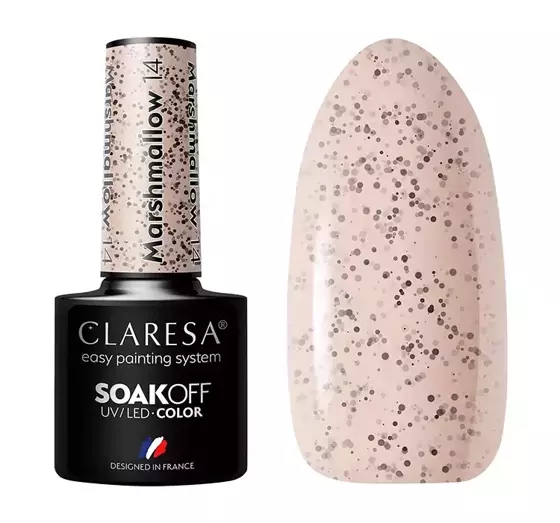 CLARESA SOAK OFF ГЕЛЬ-ЛАК MARSHMALLOW 14 5МЛ