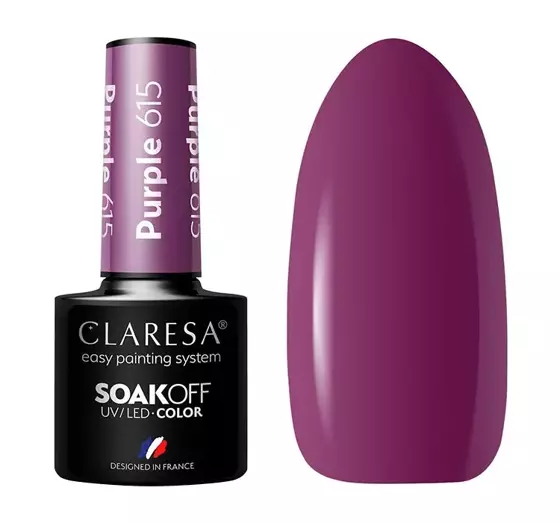 CLARESA SOAK OFF ГЕЛЬ-ЛАК PURPLE 615 5МЛ