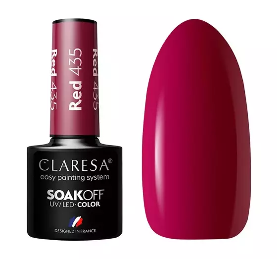 CLARESA SOAK OFF ГЕЛЬ-ЛАК RED 435 5Г