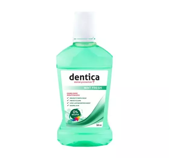 DENTICA DENTAL PROTECTION РІДИНА ДЛЯ ПОЛОСКАННЯ РОТОВОЇ ПОРОЖНИНИ MINT FRESH 500МЛ