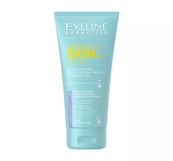 EVELINE PERFECT SKIN ACNE ГЛИБОКО ОЧИЩАЮЧИЙ ГЕЛЬ ДЛЯ ВМИВАННЯ ОБЛИЧЧЯ ДЛЯ РОЗБЛОКУВАННЯ ПОР 150 МЛ