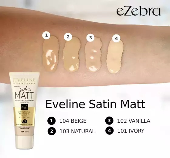 EVELINE SATIN MATT МАТУЮЧИЙ ТОНАЛЬНИЙ ЗАСІБ 103 NATURAL 30МЛ