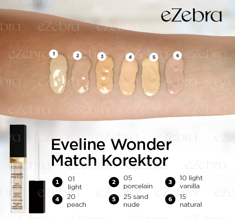 EVELINE WONDER MATCH РІДКИЙ КОРЕКТОР 10 LIGHT VANILLA  7МЛ