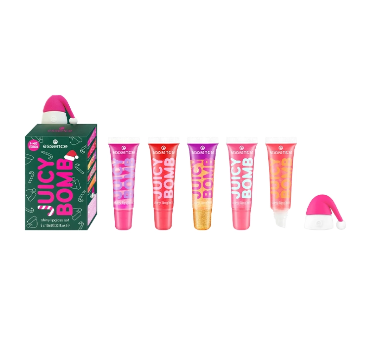 Essence Juicy Bomb Xmas Edition набір ароматизованих блисків для губ 5 х 10 мл