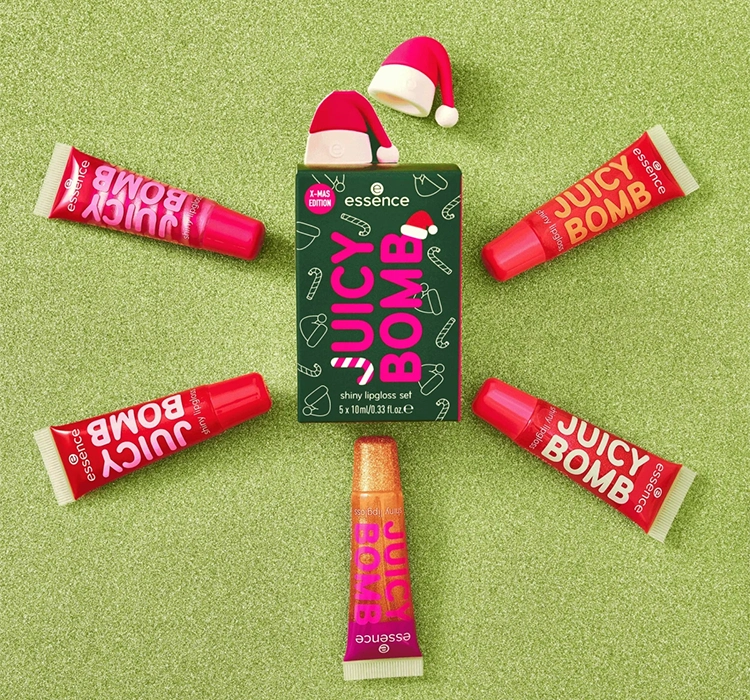 Essence Juicy Bomb Xmas Edition набір ароматизованих блисків для губ 5 х 10 мл