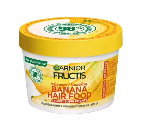 GARNIER FRUCTIS HAIR FOOD BANANA ЖИВИЛЬНА МАСКА ДЛЯ СУХОГО ВОЛОССЯ 400МЛ