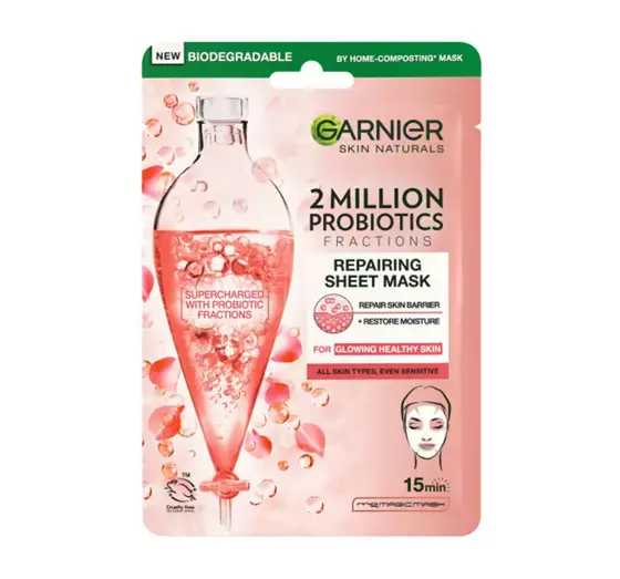 GARNIER SKIN NATURALS РЕГЕНЕРУЮЧА ТКАНИННА МАСКА З ПРОБІОТИКАМИ 22Г