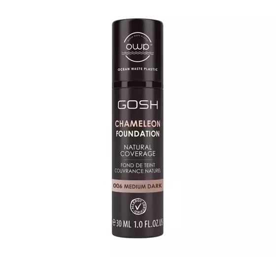 GOSH CHAMELEON FOUNDATION NATURAL COVERAGE ТОНАЛЬНИЙ ЗАСІБ-ХАМЕЛЕОН 006 MEDIUM DARK 30МЛ