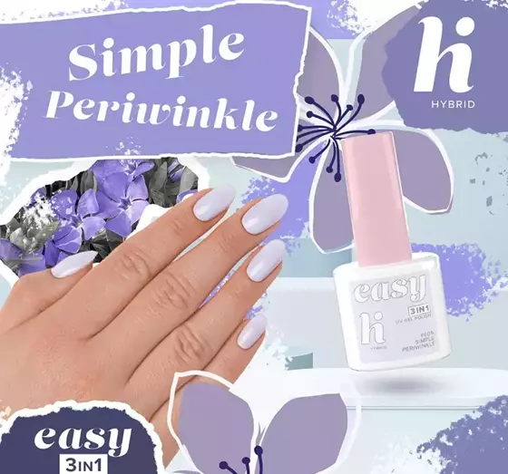 HI HYBRID EASY ГЕЛЬ-ЛАК 3в1 #605 SIMPLE PERIWINKLE 5МЛ