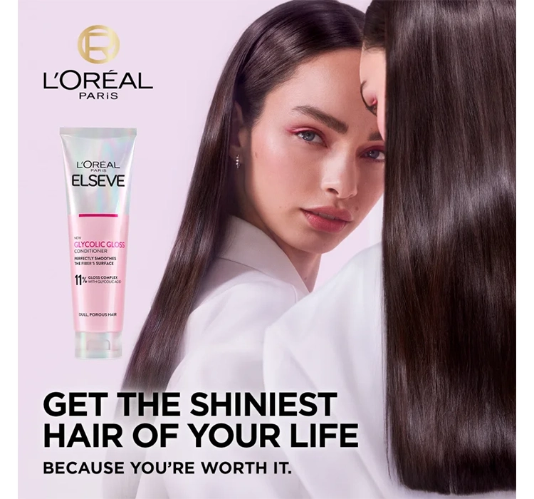 LOREAL ELSEVE GLYCOLIC GLOSS КОНДИЦІОНЕР ДЛЯ МАТОВОГО ТА ЖОРСТКОГО ВОЛОССЯ 150 МЛ