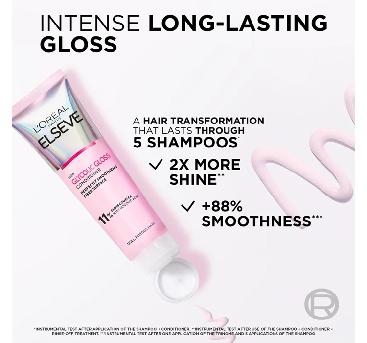 LOREAL ELSEVE GLYCOLIC GLOSS КОНДИЦІОНЕР ДЛЯ МАТОВОГО ТА ЖОРСТКОГО ВОЛОССЯ 150 МЛ