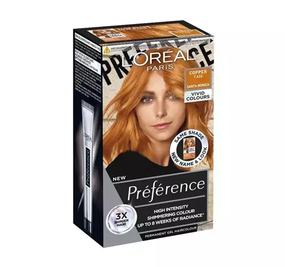 LOREAL PREFERENCE VIVID COLOURS ФАРБА ДЛЯ ВОЛОССЯ 7.432 COPPER