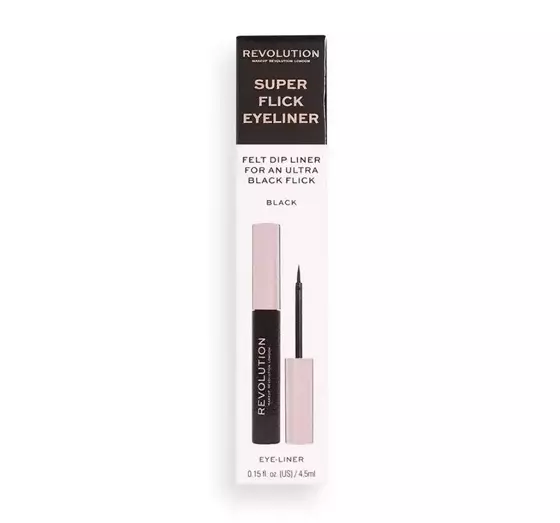 MAKEUP REVOLUTION SUPER FLICK EYELINER РІДКА ПІДВОДКА З ПЕНЗЛИКОМ BLACK 4,5МЛ