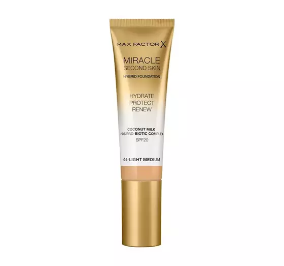 MAX FACTOR MIRACLE SECOND SKIN ТОНАЛЬНИЙ ЗАСІБ 04 LIGHT MEDIUM 30МЛ