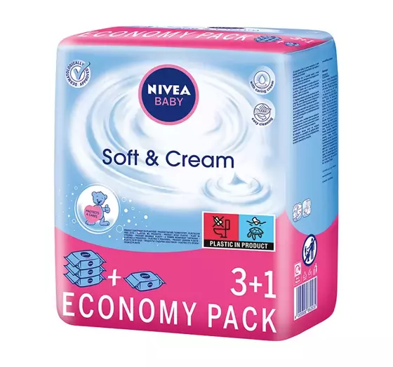 NIVEA BABY СЕРВЕТКИ SOFT CREAM 3+1 4X 63 ШТ