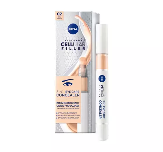 NIVEA CELLULAR HYALURON FILLER ТОНАЛЬНИЙ КРЕМ ПІД ОЧІ 3В1 02 MEDIUM 4МЛ