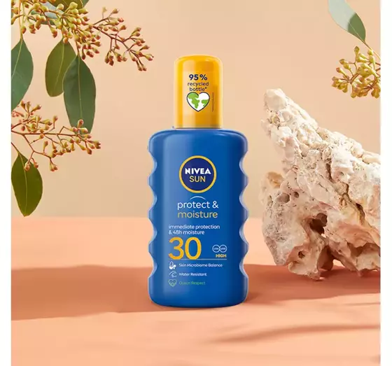 NIVEA SUN PROTECT & MOISTURE СОНЦЕЗАХИСНИЙ СПРЕЙ З ВИСОКИМ РІВНЕМ ЗАХИСТУ SPF30 200МЛ