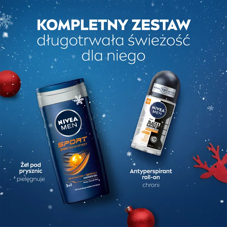 Nivea Men набір косметики для чоловіків: гель для душу + роликовий антиперспірант