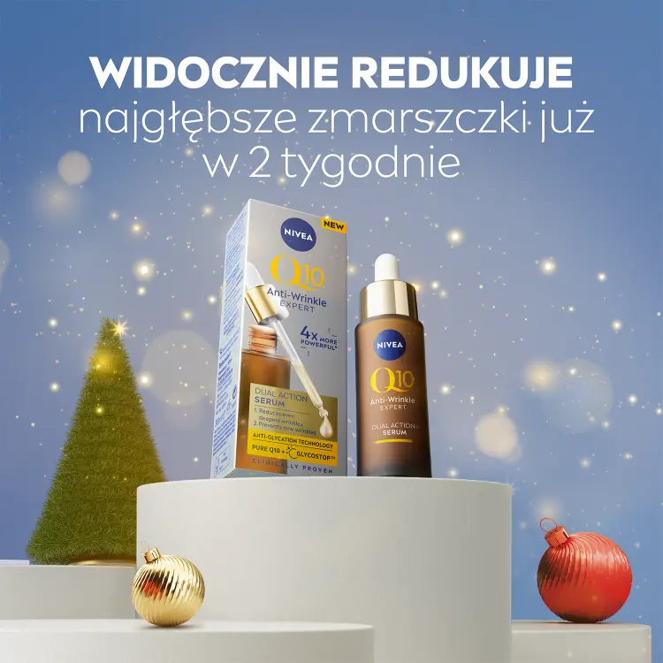 Nivea Q10 Elegance набір косметики для догляду за обличчям денний крем SPF15 + сироватка + косметичка