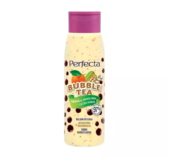 PERFECTA BUBBLE TEA АПЕЛЬСИН, ORIENTAL WOOD + ЗЕЛЕНИЙ ЧАЙ БАЛЬЗАМ ДЛЯ ТІЛА ВІДНОВЛЕННЯ 400МЛ