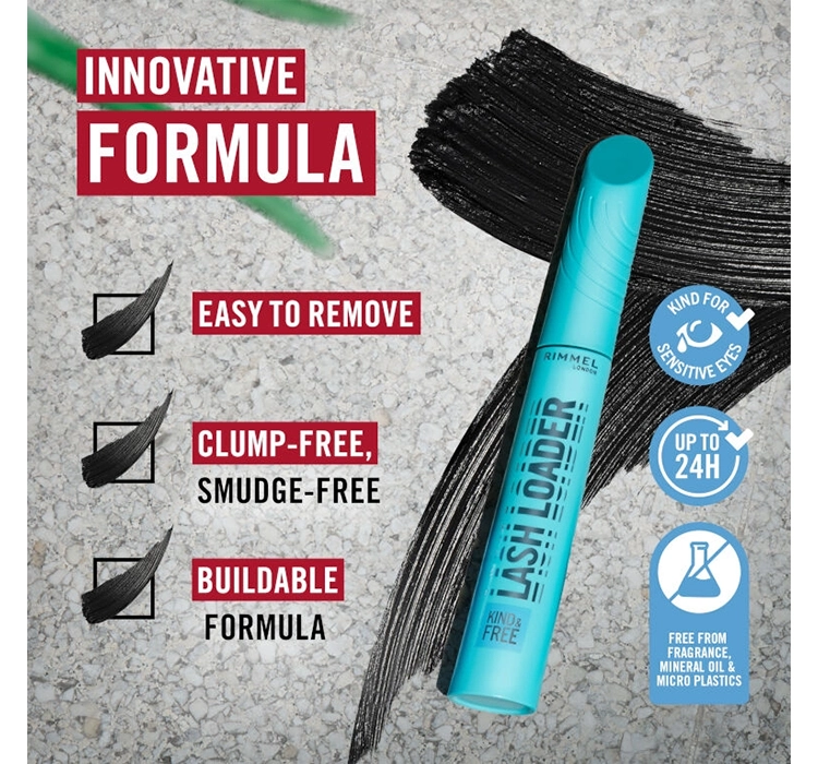 Rimmel Lash Loader веганська туш для об'єму вій 001 Black 9,5мл