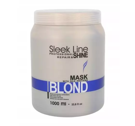 STAPIZ SLEEK LINE BLOND МАСКА З ШОВКОМ ДЛЯ БІЛЯВОГО СИВОГО І ОСВІТЛЕНОГО ВОЛОССЯ 1Л