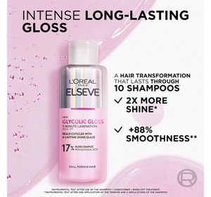 LOREAL ELSEVE GLYCOLIC GLOSS 5-ХВИЛИННИЙ ЗАСІБ ДЛЯ ЛАМІНУВАННЯ МАТОВОГО І ЖОРСТКОГО ВОЛОССЯ 200 МЛ