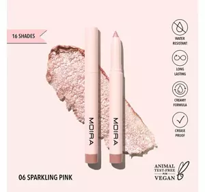 MOIRA AT GLANCE БЛИСКУЧІ ТІНІ ДЛЯ ПОВІК 06 SPARKLING PINK 1,5Г