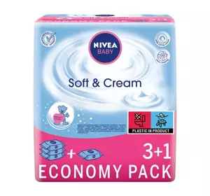 NIVEA BABY СЕРВЕТКИ SOFT CREAM 3+1 4X 63 ШТ