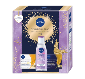 Nivea Beautiful Time набір косметики для догляду денний крем + нічний крем + міцелярний засіб