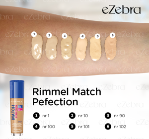 RIMMEL ТОНАЛЬНА ОСНОВА MATCH PERFECTION NR 010 НОВА ВЕРСІЯ